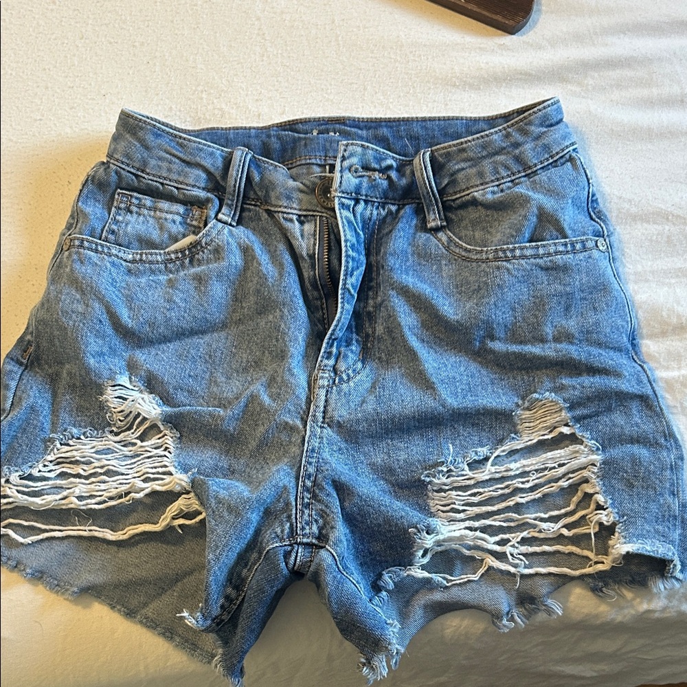 Rewash Blue Distressed Jean Shorts